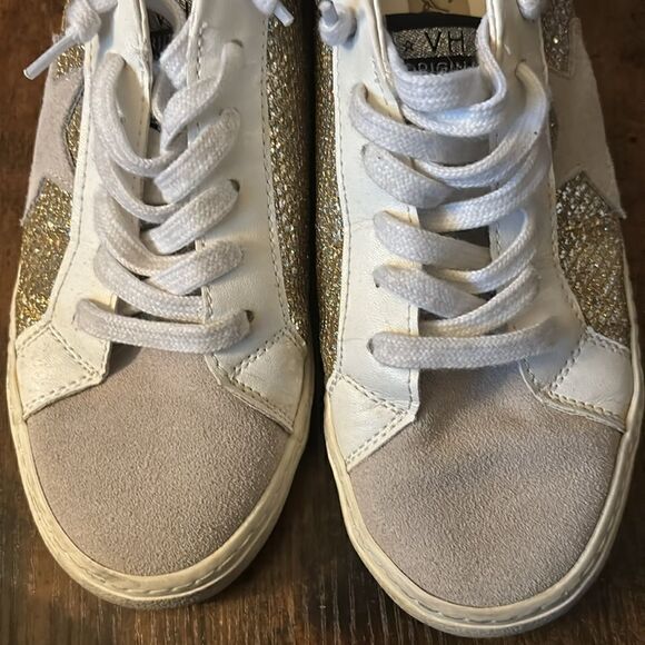 Vintage Havana April Gold Glitter Multi Suede Sneakers Size 7.5 - Picture 4 of 11